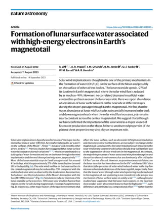 Nature Astronomy
natureastronomy
https://doi.org/10.1038/s41550-023-02081-y
Article
Formationoflunarsurfacewaterassociated...