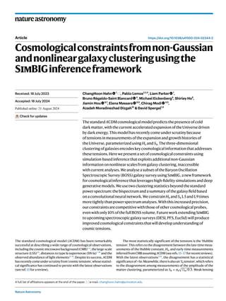Nature Astronomy
natureastronomy
https://doi.org/10.1038/s41550-024-02344-2
Article
Cosmologicalconstraintsfromnon-Gaussia...