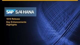 © 2016 SAP SE or an SAP affiliate company. All rights reserved. 15Public
Speaker’s Name/Department
Date, 2015
With SAP HCM Cloud Service and
Support
1610 Release
Key Enhancements
Highlights
 