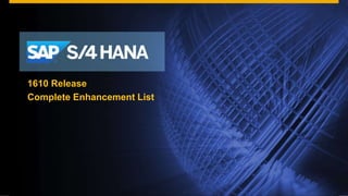 © 2016 SAP SE or an SAP affiliate company. All rights reserved. 31Public
Speaker’s Name/Department
Date, 2015
With SAP HCM Cloud Service and
Support
1610 Release
Complete Enhancement List
 