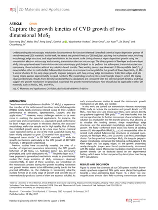 Capture the growth kinetics of CVD growth of two-dimensional MoS2 | PDF