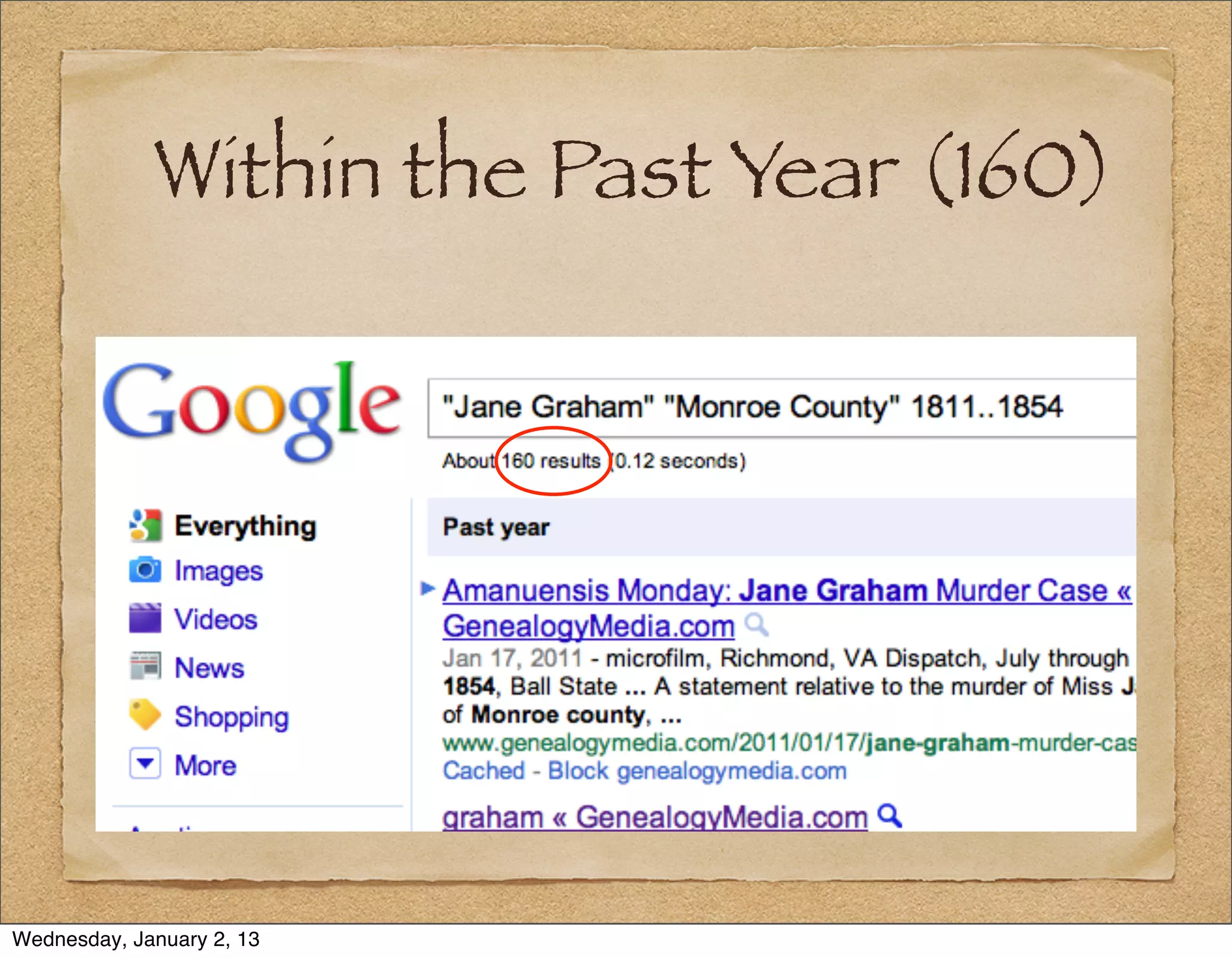 Within the Past Year (160)




Wednesday, January 2, 13
 