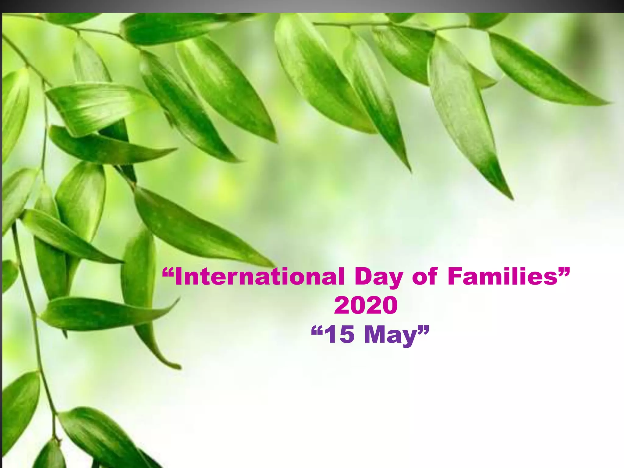 “International Day of Families”
2020
“15 May”
 