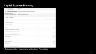 80
Public
Capital Expense Planning
▪ Set depreciation parameters: Method and Percentage
 