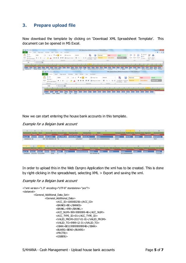 s 4hana cash management upload house bank accounts