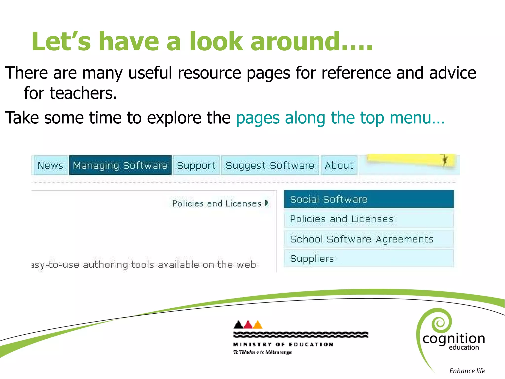 Let’s have a look around…. There are many useful resource pages for reference and advice for teachers. Take some time to explore the  pages along the top menu… 