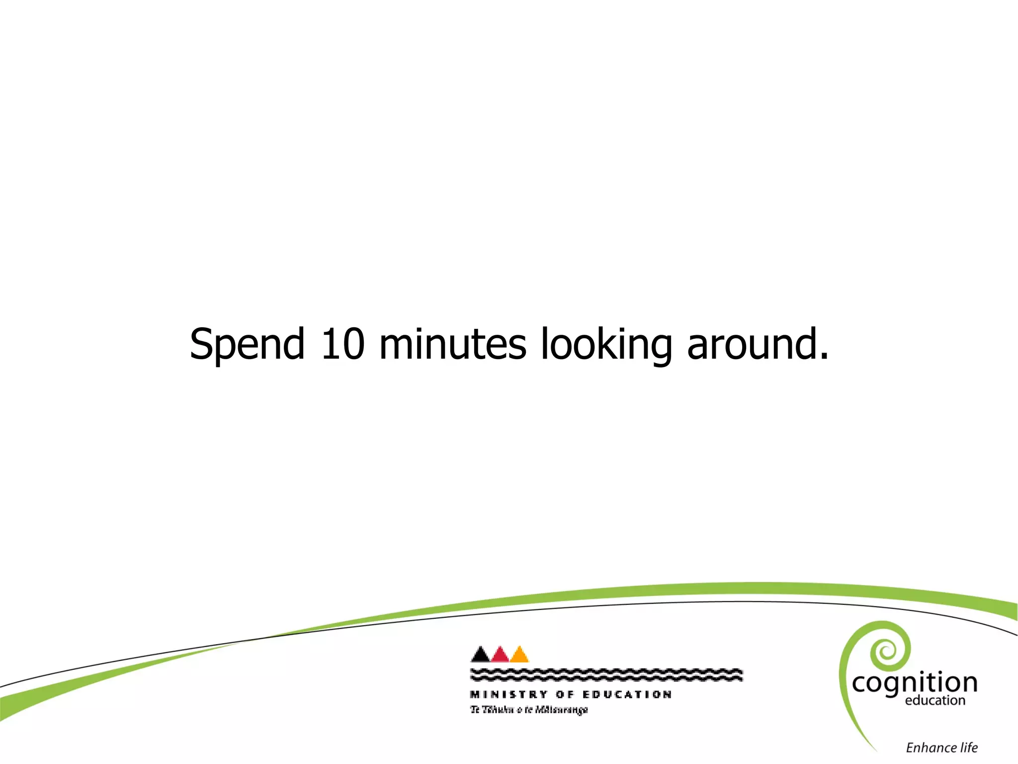 Spend 10 minutes looking around. 