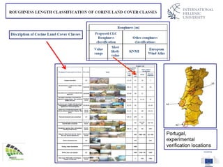 Portugal,
experimental
verification locations
 