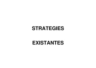 STRATEGIES
EXISTANTES
 