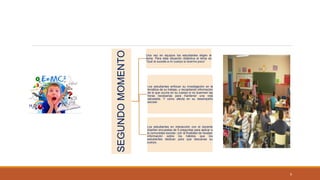 SEGUNDOMOMENTO
Una vez en equipos los estudiantes eligen el
tema. Para ésta situación didáctica el tema es
“Qué le sucede a mi cuerpo si duermo poco”
Los estudiantes enfocan su investigación en la
temática de su trabajo, y recopilando información
de lo que ocurre en su cuerpo si no duermen las
horas necesarias para mantener una vida
saludable. Y como afecta en su desempeño
escolar.
Los estudiantes en interacción con el docente
diseñan encuestas de 5 preguntas para aplicar a
la comunidad escolar, con la finalidad de recabar
información sobre los hábitos que los
estudiantes dedican para que descanse su
cuerpo.
9
 