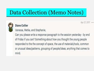 Data Collection (Memo Notes)
 