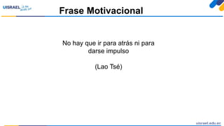 Frase Motivacional
No hay que ir para atrás ni para
darse impulso
(Lao Tsé)
 
