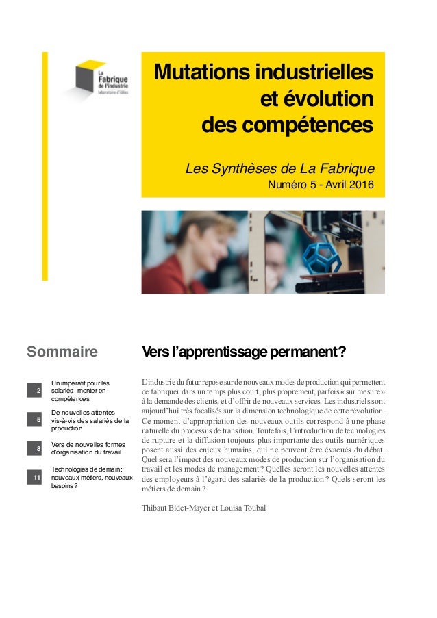 Mutations industrielles et évolutions des compétences