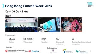 Hong Kong Fintech Week 2023
Date: 30 Oct - 5 Nov
2023
Venue: HKCEC
5.5 Million+
Video views
35,000+
Visitors
800+
Speakers...