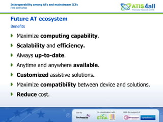 Interoperability among ATs and mainstream ICTsFirst WorkshopFuture AT ecosystem