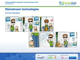 Presentación de la Plataforma Accesibilidad UniversalInteroperability among ATs and mainstream ICTsFirst WorkshopMainstream technologiesCurrent Situation