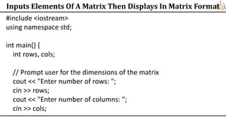 C++ Nested loops, matrix and fuctions.pdf