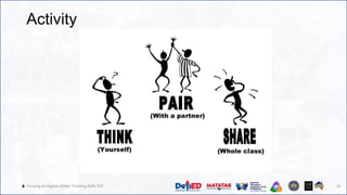 16
🔥 Training on Higher-Order Thinking Skills PLP
Activity
16
 