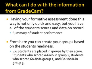 Level Formative Score Report Using formative assessment to differentiate by readiness | PPTX