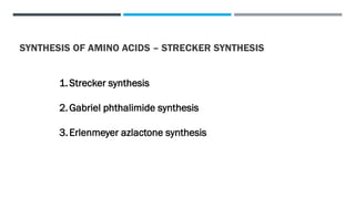 Amino acid synthesis Nucleic acids and their Applications | PDF