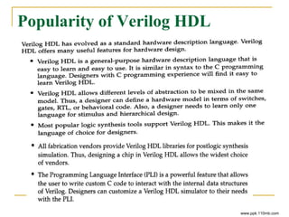 Popularity of Verilog HDL
www.ppk.110mb.com
 
