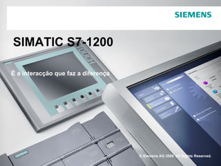 © Siemens AG 2009. All Rights Reserved.
SIMATIC S7-1200
É a interacção que faz a diferença
 