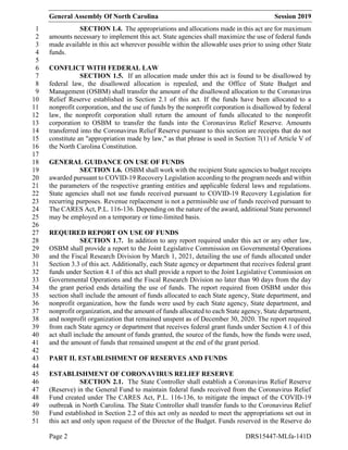 General Assembly Of North Carolina Session 2019
Page 2 DRS15447-MLfa-141D
SECTION 1.4. The appropriations and allocations ...