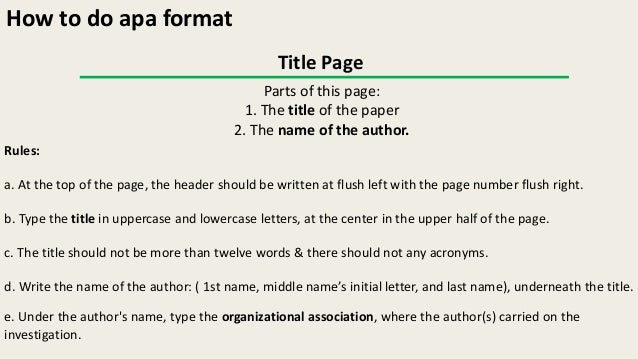 How to write a title page mla