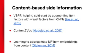 Content-based side information
●
●
●