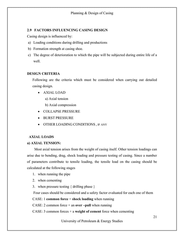 Casing design | PDF