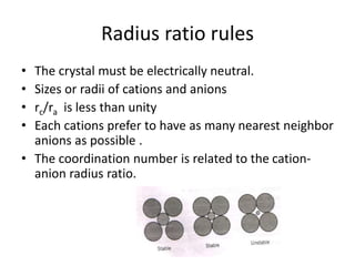 Radius Ration Rule CERAMICS | PPTX