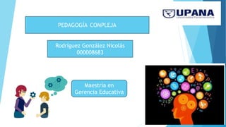 Rodríguez González Nicolás
000008683
PEDAGOGÍA COMPLEJA
Maestría en
Gerencia Educativa
 