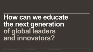 ©2016–17 MINERVA PROJECT, INC. 9ALL RIGHTS RESERVED. PROPRIETARY & CONFIDENTIAL
How can we educate
the next generation
of global leaders
and innovators?
 