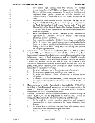 General Assembly Of North Carolina Session 2017
Page 12 Senate Bill 99 S99-PCCS55094-MMxr-2
c. Two million eight hundred t...