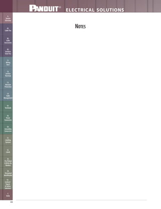 xx
ELECTRICAL SOLUTIONS
B2.
Cable
Accessories
C1.
Wiring
Duct
C3.
Abrasion
Protection
C4.
Cable
Management
D1.
Terminals
D2.
Power
Connectors
E1.
Labeling
Systems
E2.
Labels
E3.
Pre-Printed
& Write-On
Markers
F.
Index
B3.
Stainless
Steel Ties
C2.
Surface
Raceway
E5.
Lockout/
Tagout
& Safety
Solutions
B1.
Cable Ties
A.
System
Overview
D3.
Grounding
Connectors
E4.
Permanent
Identification
NOTES
 