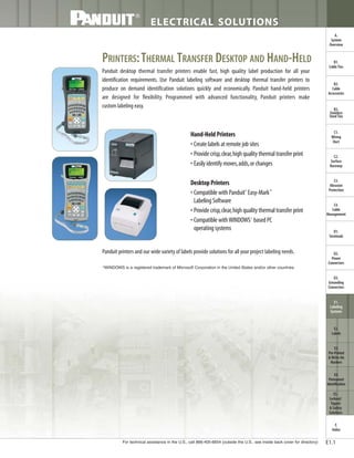 Panduit Cable Ties, Enclosures, Electrical Safety, Identification, Heat Shrink & Wiring Duct 