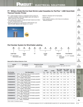 Panduit Cable Ties, Enclosures, Electrical Safety, Identification, Heat Shrink & Wiring Duct 