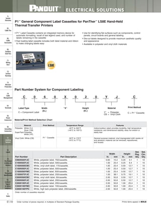 Panduit Cable Ties, Enclosures, Electrical Safety, Identification, Heat Shrink & Wiring Duct 