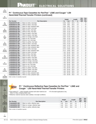 Panduit Cable Ties, Enclosures, Electrical Safety, Identification, Heat Shrink & Wiring Duct 