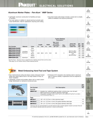 Panduit Cable Ties, Enclosures, Electrical Safety, Identification, Heat Shrink & Wiring Duct 
