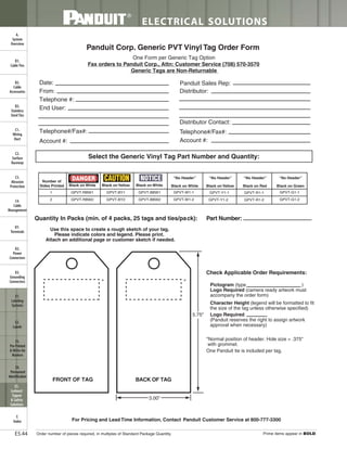 Panduit Cable Ties, Enclosures, Electrical Safety, Identification, Heat Shrink & Wiring Duct 
