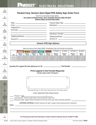 Panduit Cable Ties, Enclosures, Electrical Safety, Identification, Heat Shrink & Wiring Duct 