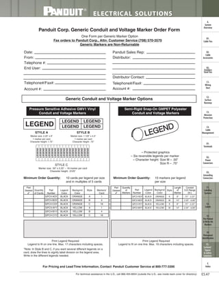 Panduit Cable Ties, Enclosures, Electrical Safety, Identification, Heat Shrink & Wiring Duct 