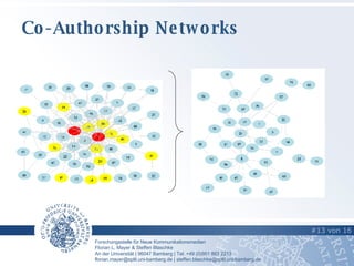 Co-Authorship Networks #   von   16   