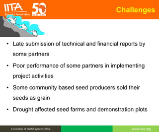Scaling Up Improved Seed and Agronomic Practices in Southern Africa