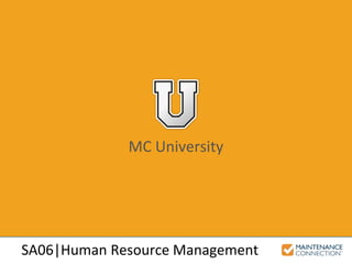 MC University
SA06|Human Resource Management
 