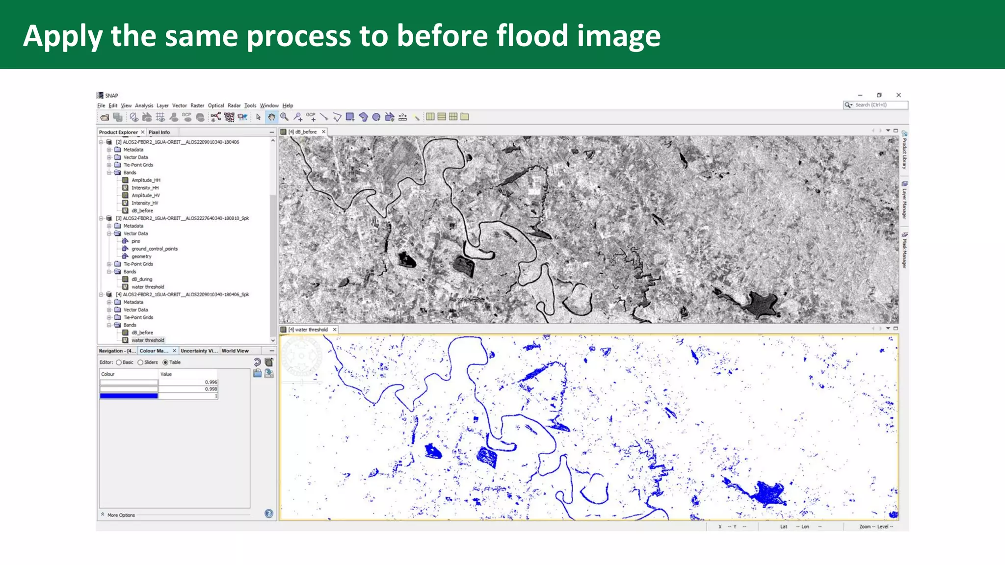 Apply the same process to before flood image
 