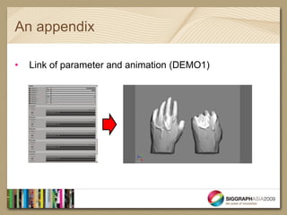 An appendix

•   Link of parameter and animation (DEMO1)
 