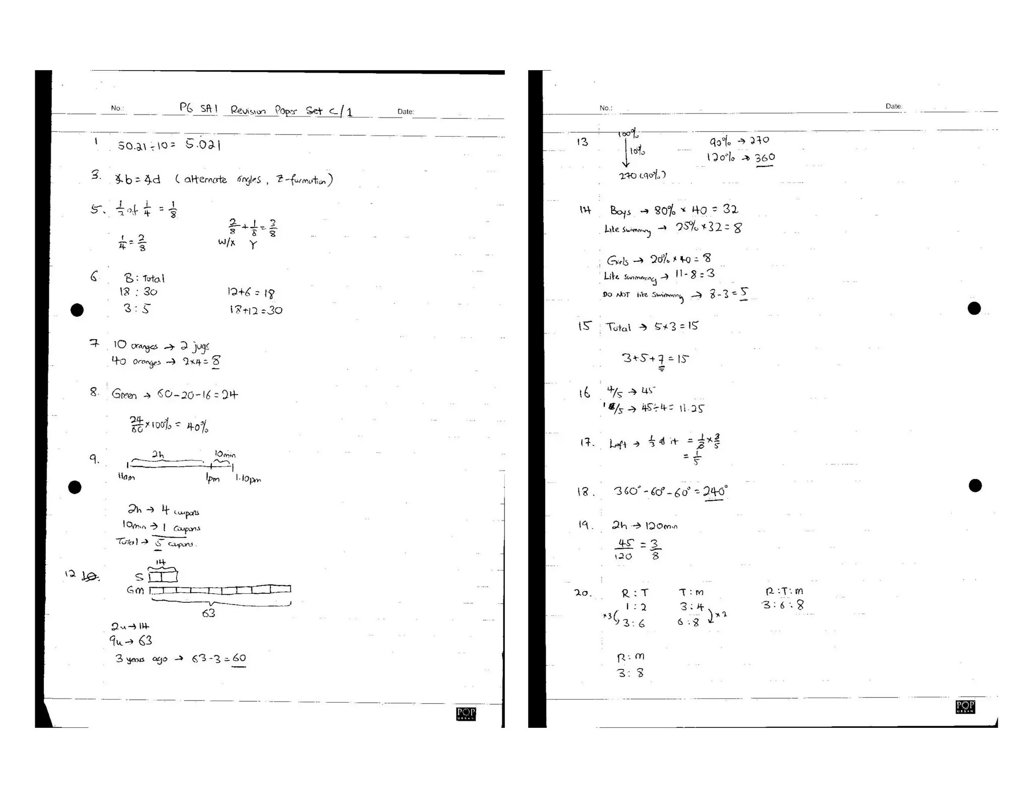 SA1 Revision Paper Set C Solutions | PDF