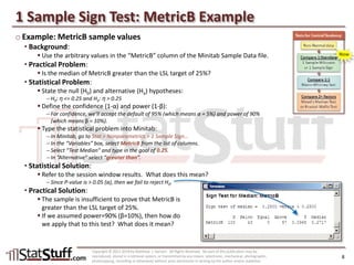 Hypothesis Testing: Central Tendency – Non-Normal (Compare 1:Standard)